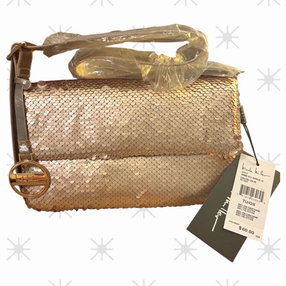 Nicole Miller Gold Sequin Shoulder Bag – NWT - Picture 3 of 10